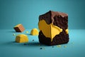 Full color minimalist photography brownies and cakes. Illustration AI Generative