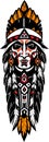 Full Color Native American Indian Head Vector Royalty Free Stock Photo