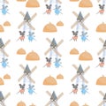 Seamless pattern with cute mouses Royalty Free Stock Photo