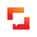 Bright color square chat logo design