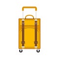 Full color travel suitcase yellow with extension handle and wheels