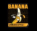 futuristic illustration cartoon character of banana Graphic Design for T shirt Street Wear and Urban Style