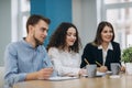 Full concentration at work. Corporate team working colleagues working in modern office Royalty Free Stock Photo