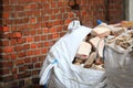 Full construction waste debris bags Royalty Free Stock Photo