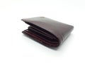 Full Contents Dark Brown Colored Leather Wallet with Various Credit Business Cards Template in White Isolated Background 04