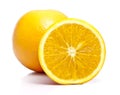 A Full And A Cut Orange Royalty Free Stock Photo