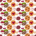 Full cute lovely food seamless pattern isolated Royalty Free Stock Photo