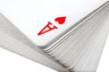 Full deck of playing cards with ace of hearts on top Royalty Free Stock Photo