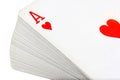 Full deck of playing cards with ace of hearts on top Royalty Free Stock Photo