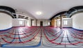 360 Panorama of Radiant Floor Heating Construction Royalty Free Stock Photo