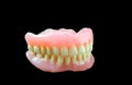 Full denture on black background Royalty Free Stock Photo