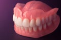 Full denture dentures close-up. Orthopedic dentistry with the us