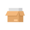 Full documents box icon flat isolated vector