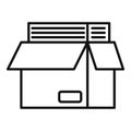 Full documents box icon, outline style