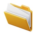 Full documents folder high quality 3D render illustration. File organisation and protection concept computer icon.