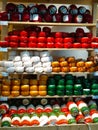 Dutch cheese shapes. typical Amsterdam recipe. Local travel souvenirs in the Netherlands. bright colors