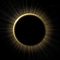 Full Eclipse of Sun on night sky background Illustration