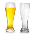 Full and empty beer glass Royalty Free Stock Photo
