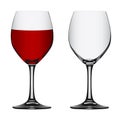 Full and empty red wine glass, vector illustration Royalty Free Stock Photo