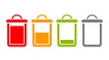 Full and empty trash can vector icon