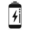 Full energy battery icon simple vector. Load indicator