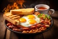 A full English breakfast, AI Royalty Free Stock Photo