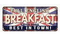 Full english breakfast vintage rusty metal sign