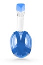 Full Face blue Snorkel Mask on white background, isolate Royalty Free Stock Photo