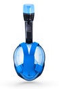 Full Face blue Snorkel Mask on white background, isolate Royalty Free Stock Photo