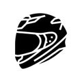 full face motorcycle helmet glyph icon vector illustration