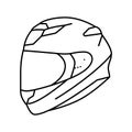 full face motorcycle helmet line icon vector illustration