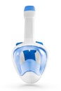 Full Face blue Snorkel Mask on white background, isolate Royalty Free Stock Photo