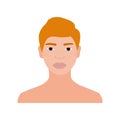 Full face of a teenage vector boy. Avatar for social networks