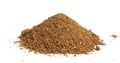 Full Fat Soy and soy bean meal, high protein and fat , piglet swine feed on white background