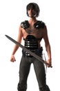 Handsome Fantasy Medieval Warrior Shirtless Isolated Royalty Free Stock Photo