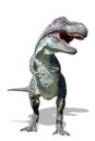 Full figure of a deadly tyrannosaurus rex on white background