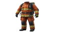 Full Firefighter Gear with SCBA on Black Background Royalty Free Stock Photo