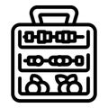 Full food box icon outline vector. Lunch meal