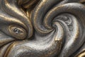 Full frame abstract melted gold and silver background - AI Generated Royalty Free Stock Photo