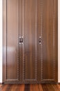 Full frame background of a Closed Wooden Door of a Closet Royalty Free Stock Photo