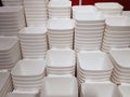 Full Frame Background of Group of Stacked White Plastic Containers
