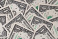 Full Frame Background of Scattered US One Dollar Banknotes Royalty Free Stock Photo