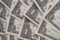 Full Frame Background of Scattered US One Dollar Banknotes Royalty Free Stock Photo