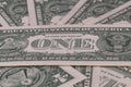 Full Frame Background of Scattered US One Dollar Banknotes Royalty Free Stock Photo