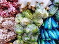 Background of Various Kinds of Vegetables at Market Stall