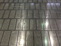 full frame background of waterjet cutted parts in steel sheet