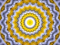 Background of Yellow and White Mandala with Bar Code Pattern Royalty Free Stock Photo