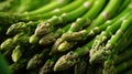 Full frame close-up of bunches of asparagus. Generative AI Royalty Free Stock Photo