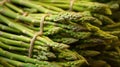 Full frame close-up of bunches of asparagus. Generative AI Royalty Free Stock Photo