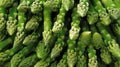 Full frame close-up of bunches of asparagus. Generative AI Royalty Free Stock Photo